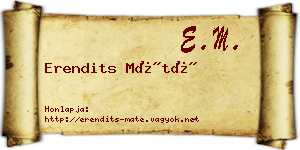 Erendits Máté névjegykártya